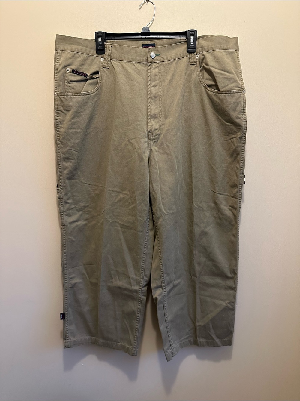 Tommy Hilfiger Men's 44/32 Khaki‎ Carpenter Straight Leg Pockets Comfy Cotton